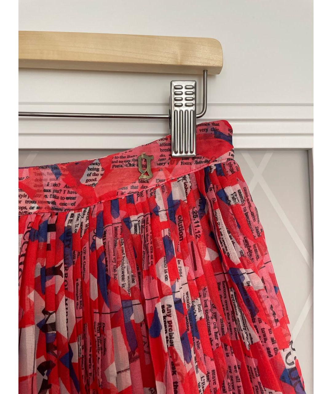JOHN GALLIANO Красная полиэстеровая юбка мини, фото 3