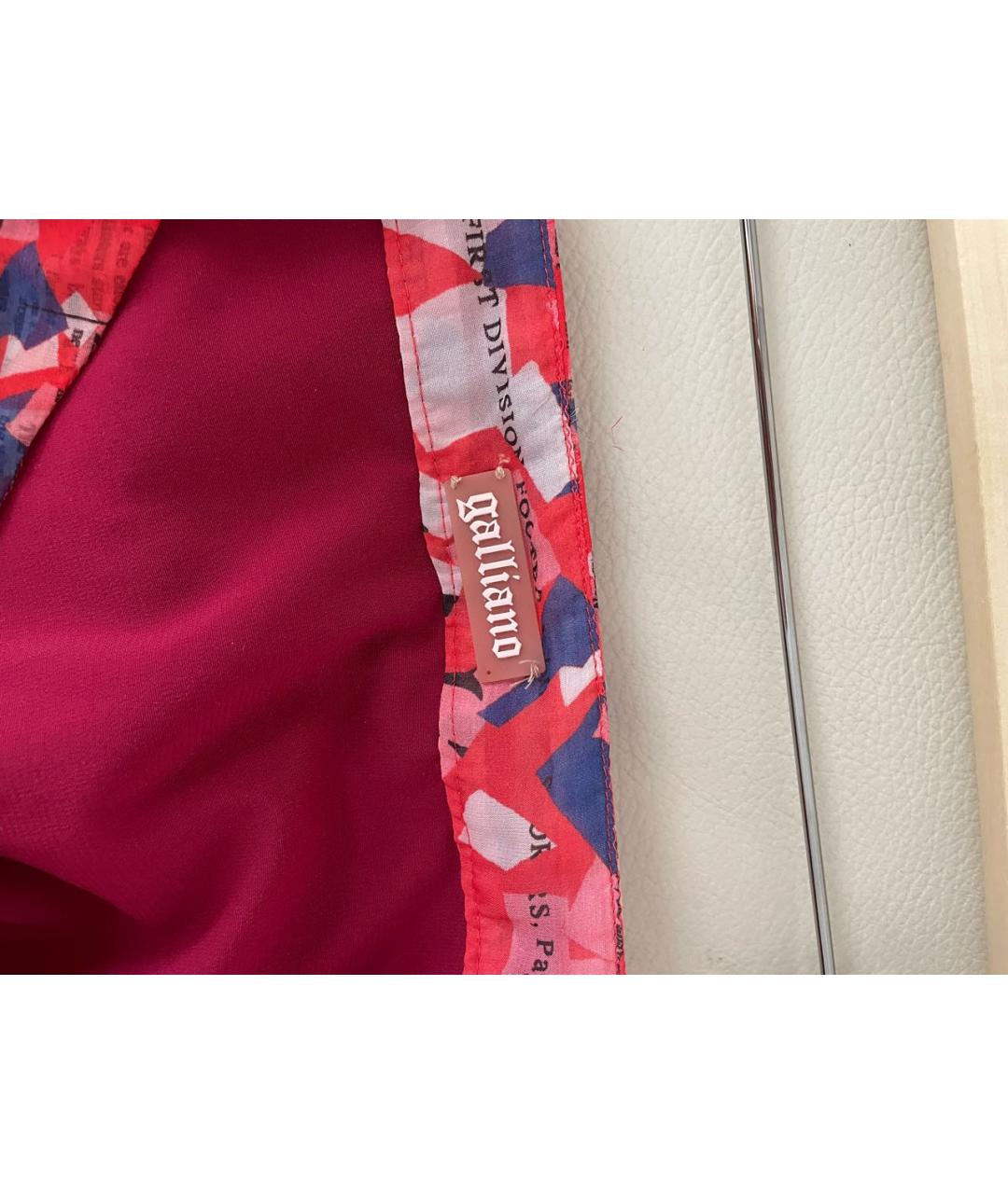 JOHN GALLIANO Красная полиэстеровая юбка мини, фото 5