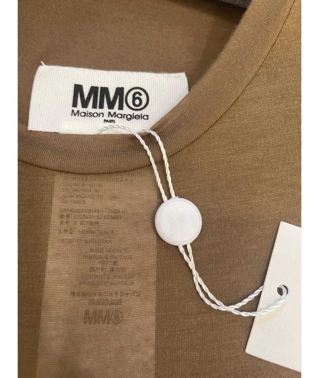 MM6 MAISON MARGIELA Бежевая вискозная футболка, фото 3