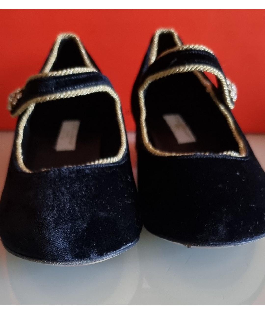 DOLCE & GABBANA KIDS Черные бархатные туфли, фото 8
