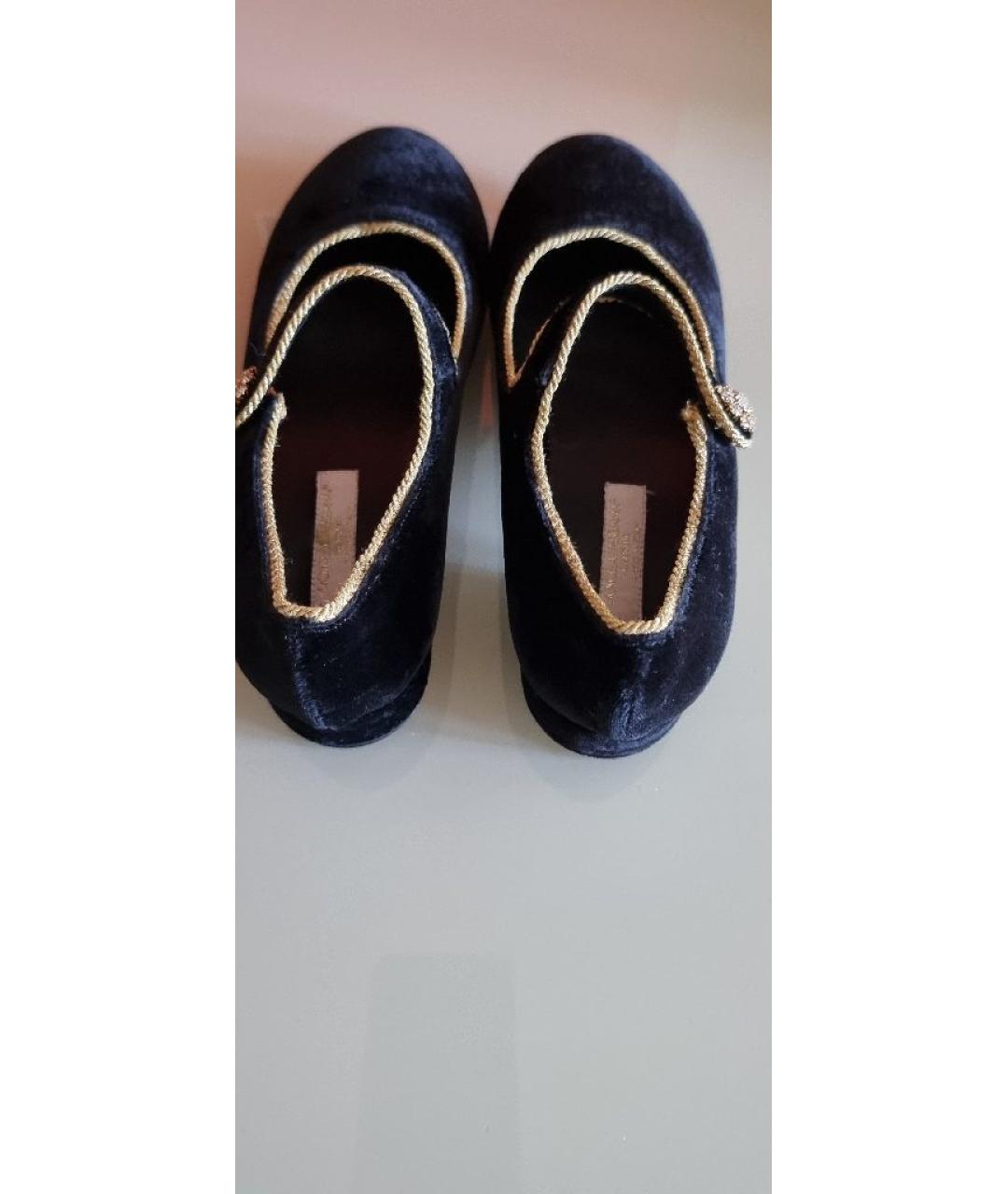 DOLCE & GABBANA KIDS Черные бархатные туфли, фото 3