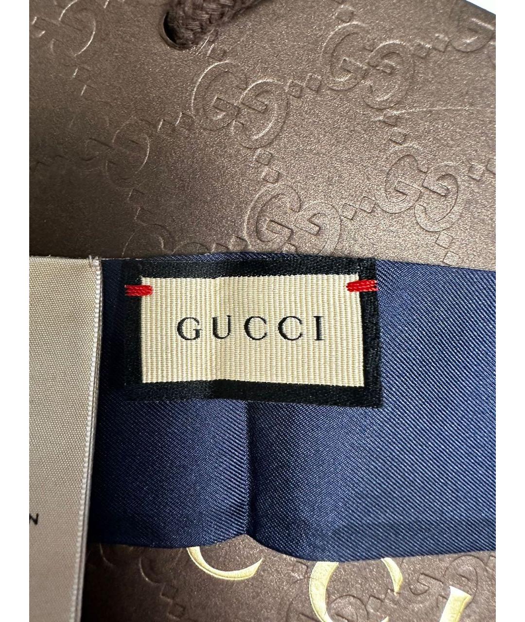 GUCCI Белый шелковый шарф, фото 4