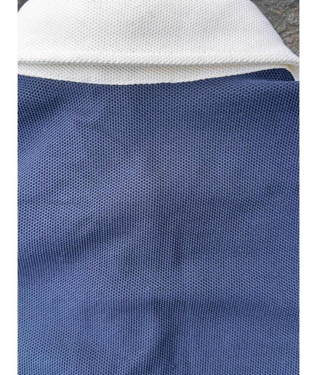 PRADA Темно-синяя хлопко-эластановая футболка, фото 4
