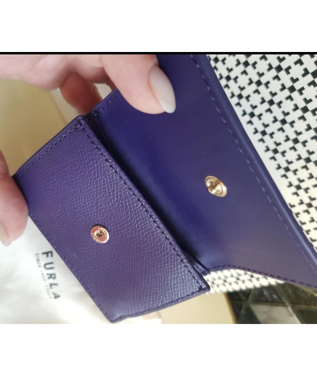 FURLA Фиолетовый кожаный кошелек, фото 9