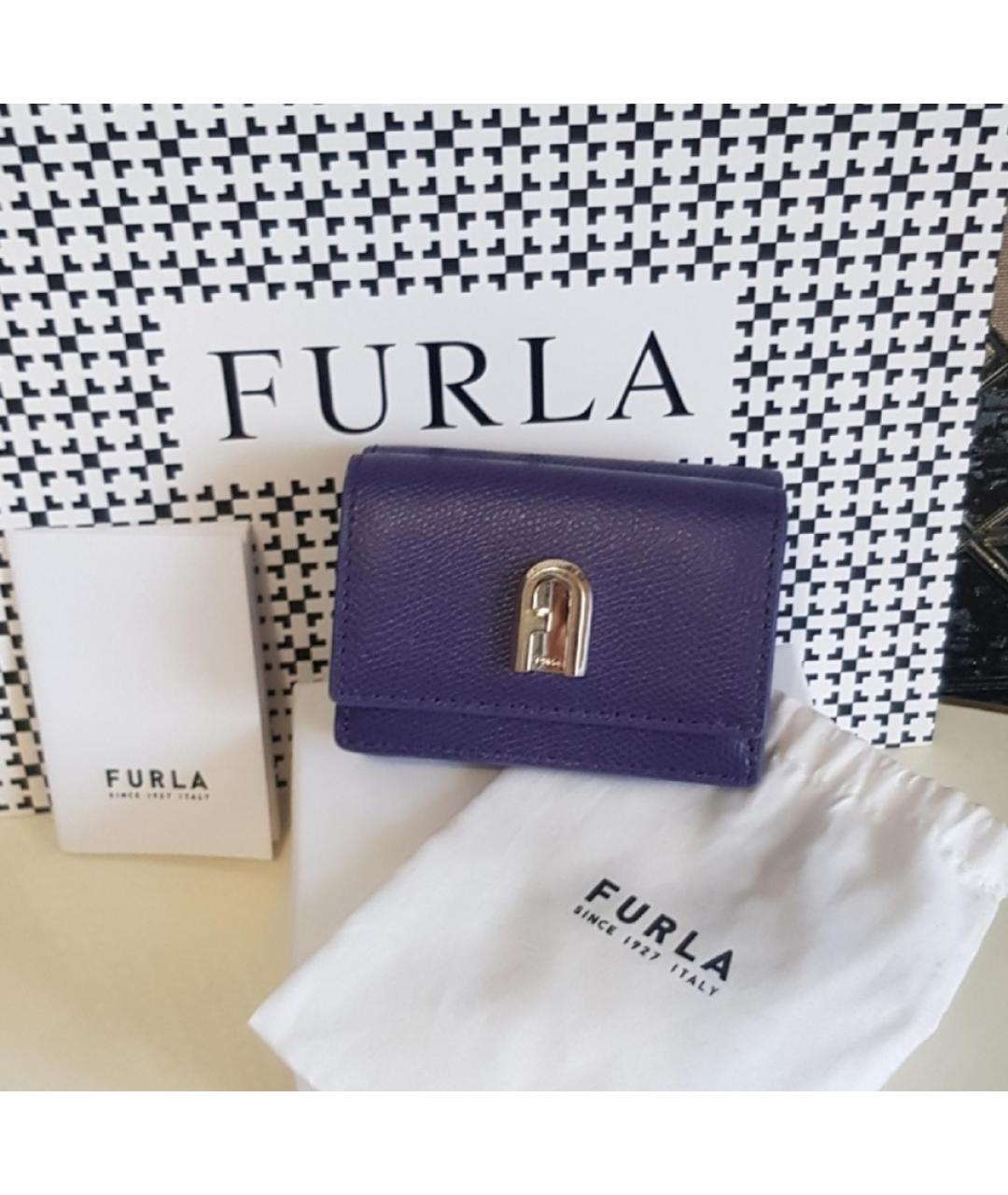 FURLA Фиолетовый кожаный кошелек, фото 10