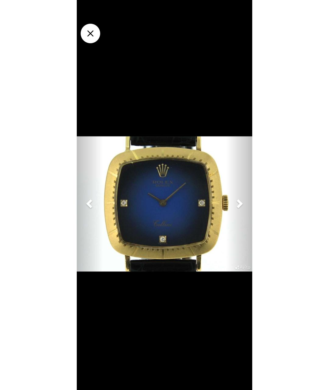 ROLEX Темно-синие часы из желтого золота, фото 5