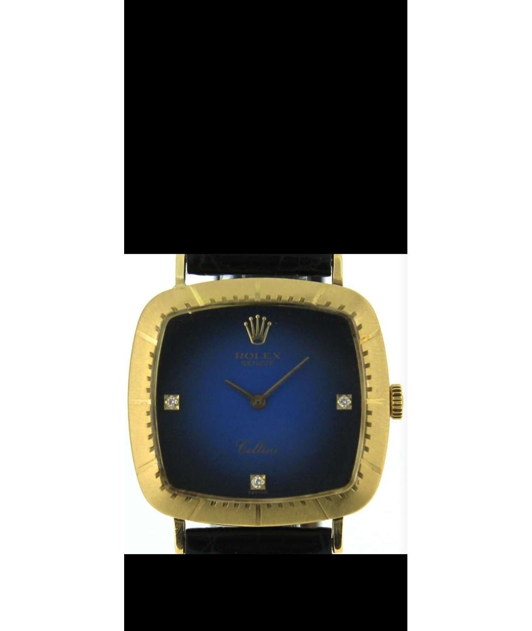 ROLEX Темно-синие часы из желтого золота, фото 10
