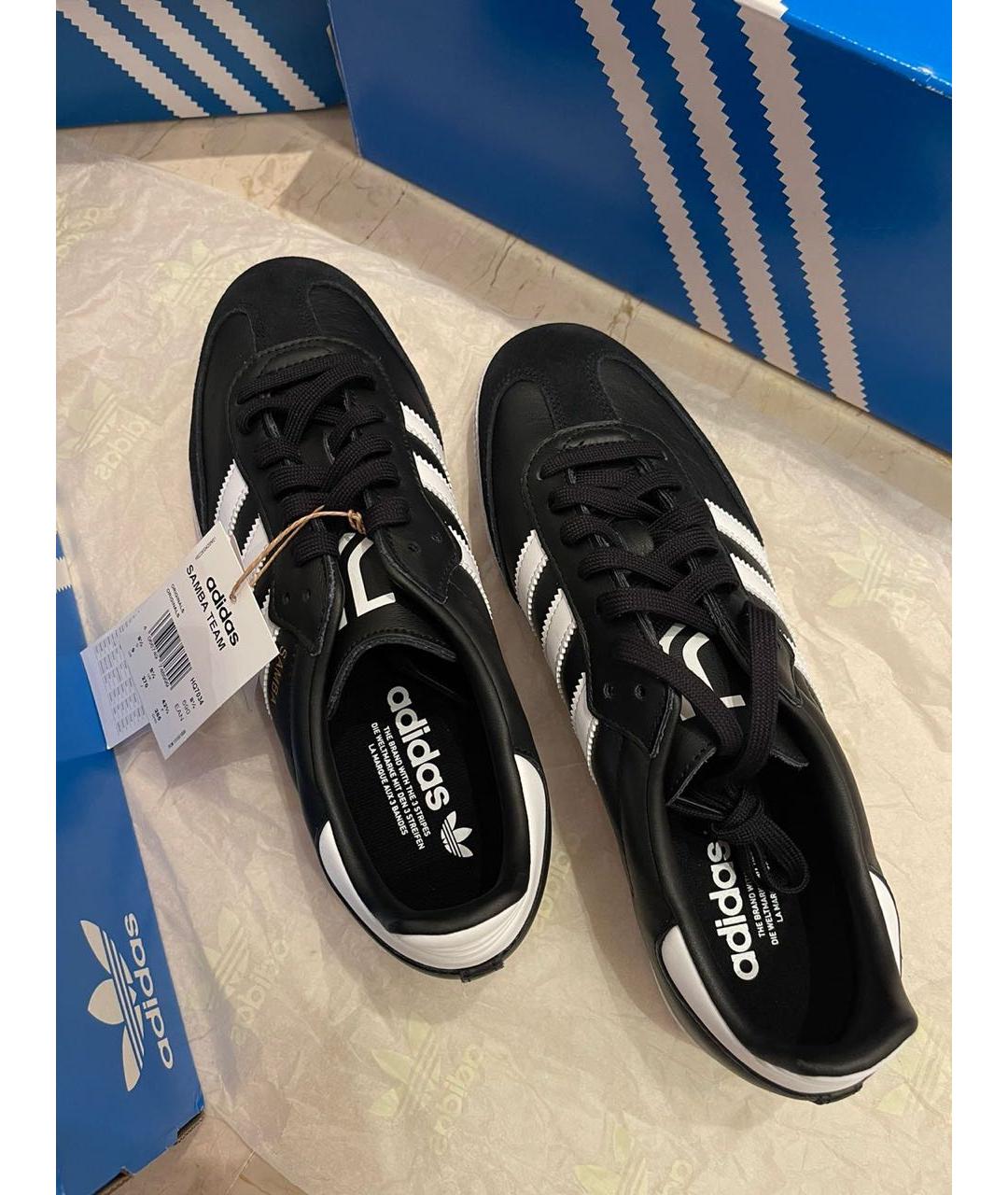 ADIDAS Черные низкие кроссовки / кеды из искусственной кожи, фото 4