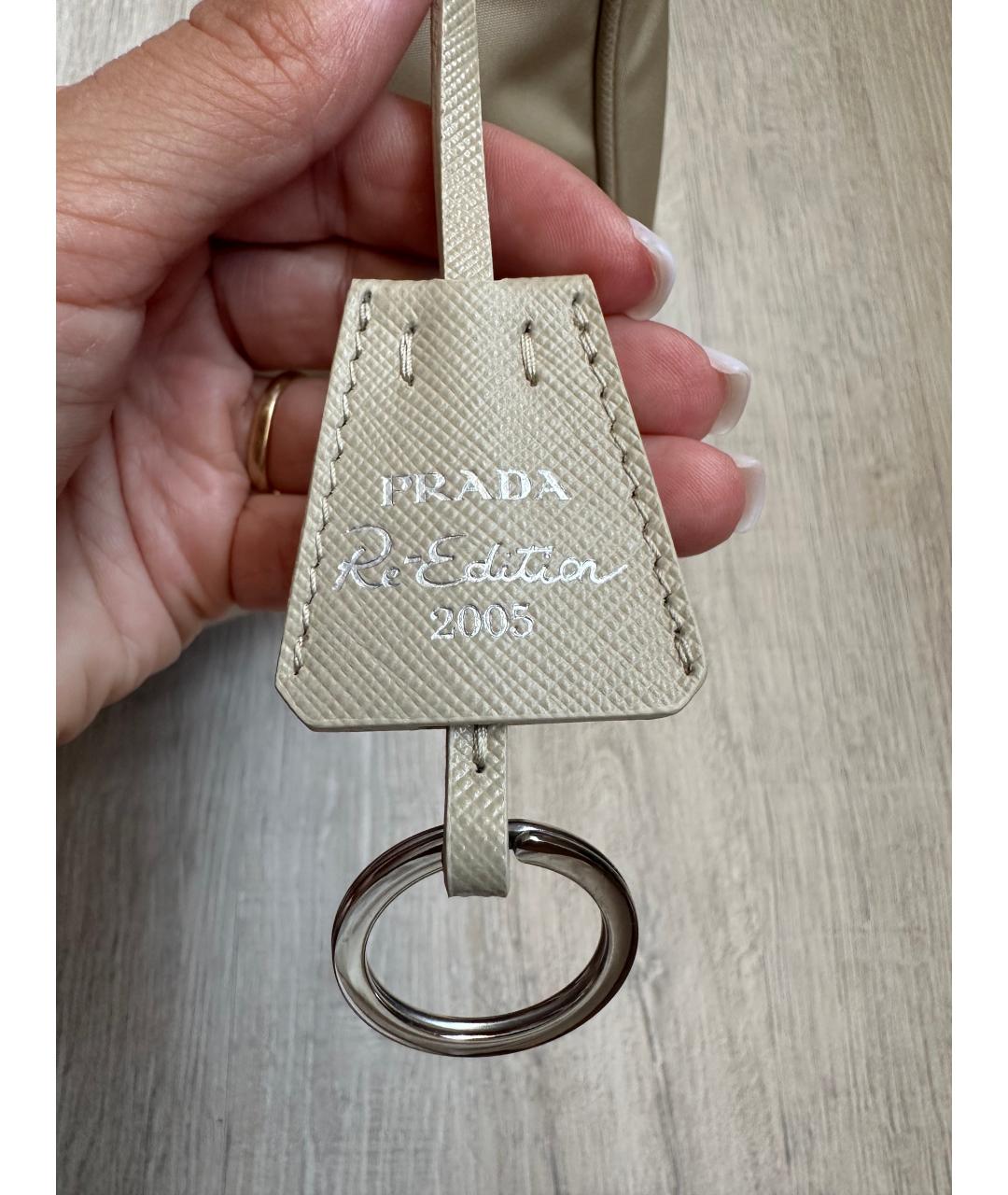 PRADA Бежевая тканевая сумка через плечо, фото 5