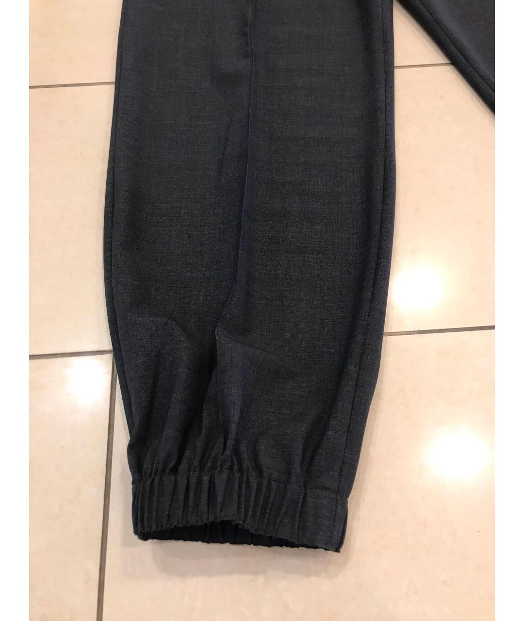 FABIANA FILIPPI Антрацитовые шерстяные брюки узкие, фото 4