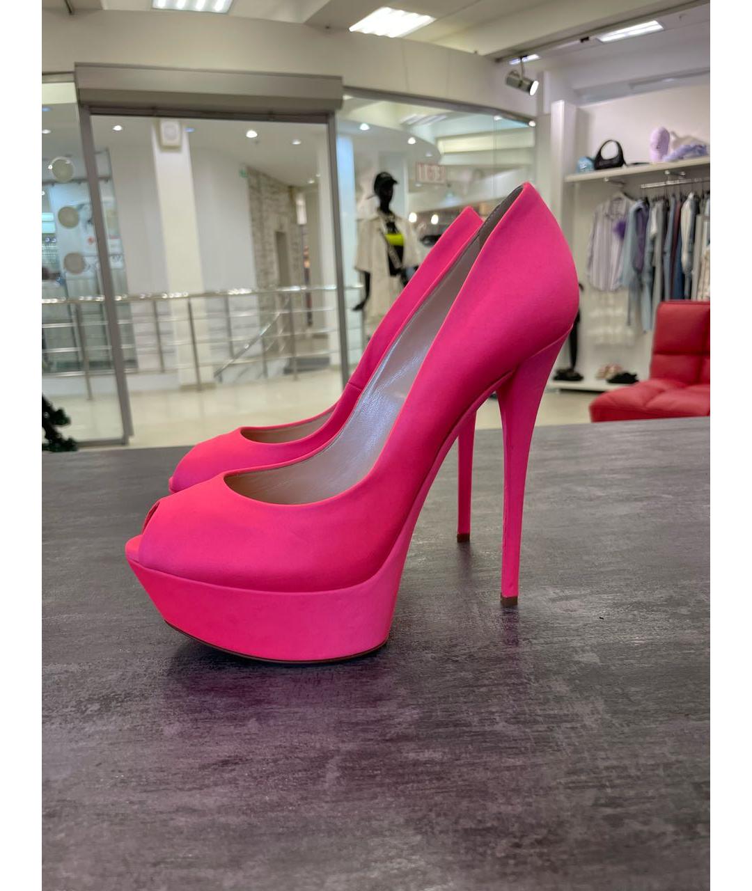 CASADEI Розовые текстильные туфли, фото 9