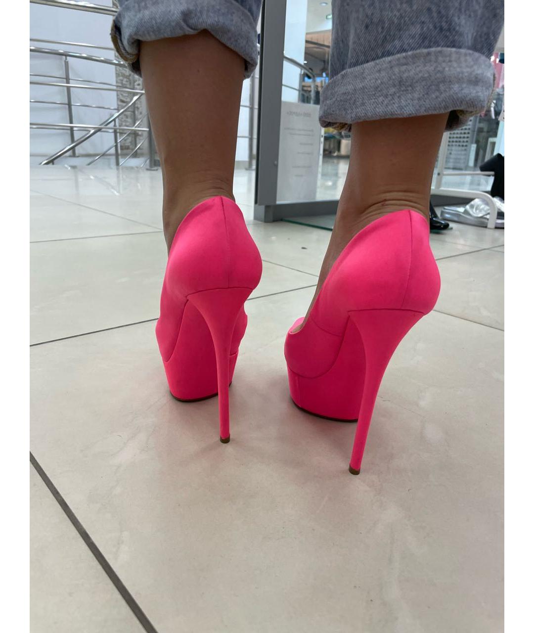 CASADEI Розовые текстильные туфли, фото 7