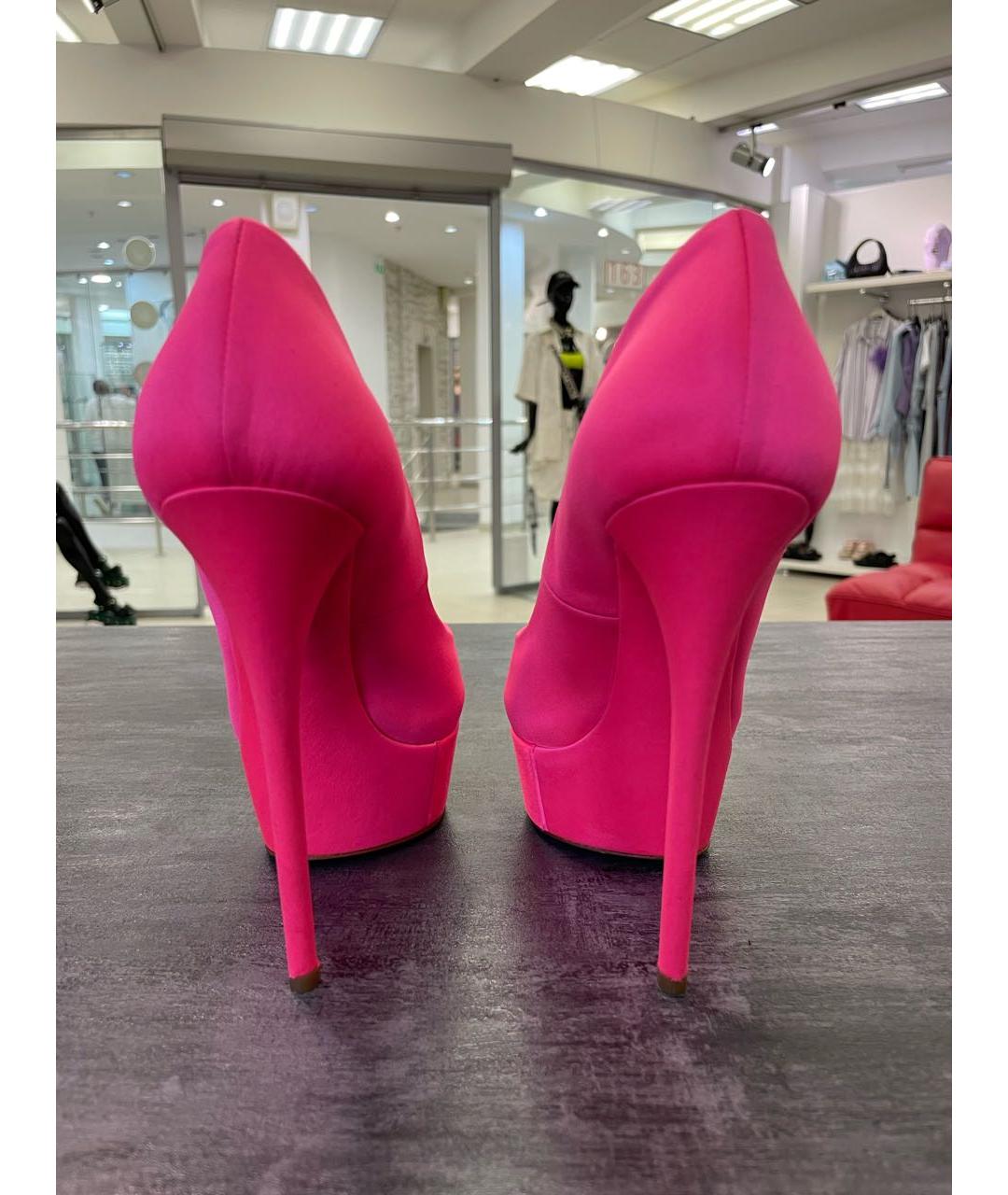 CASADEI Розовые текстильные туфли, фото 5