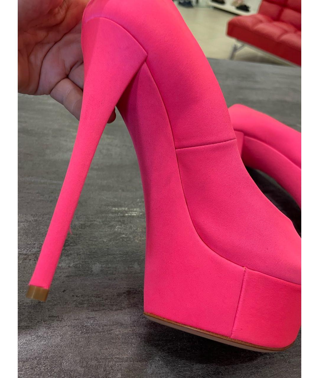 CASADEI Розовые текстильные туфли, фото 6