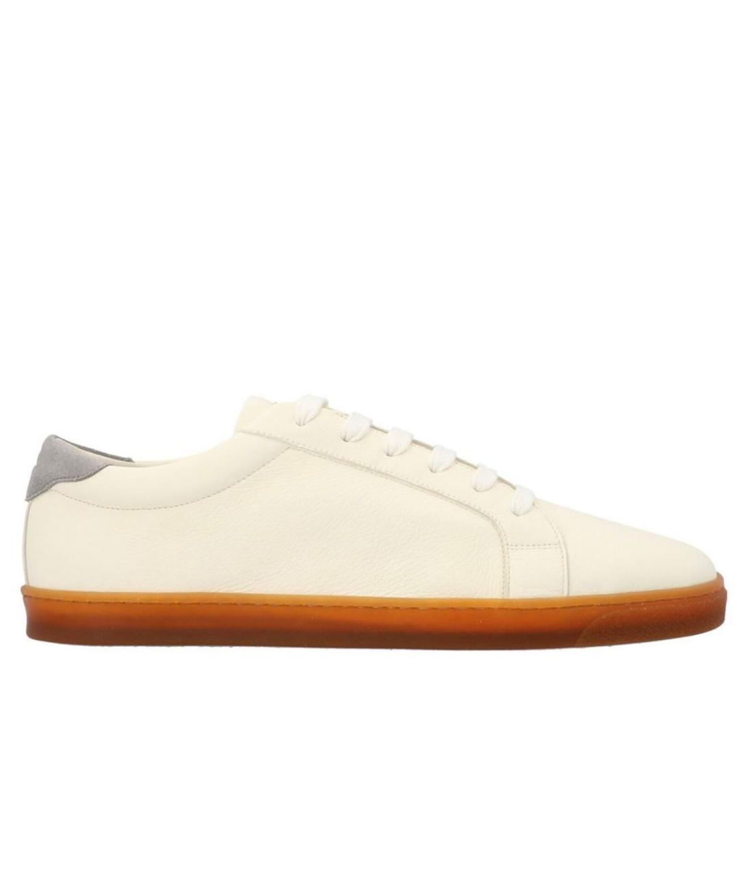 BRUNELLO CUCINELLI Белые кожаные низкие кроссовки / кеды, фото 8