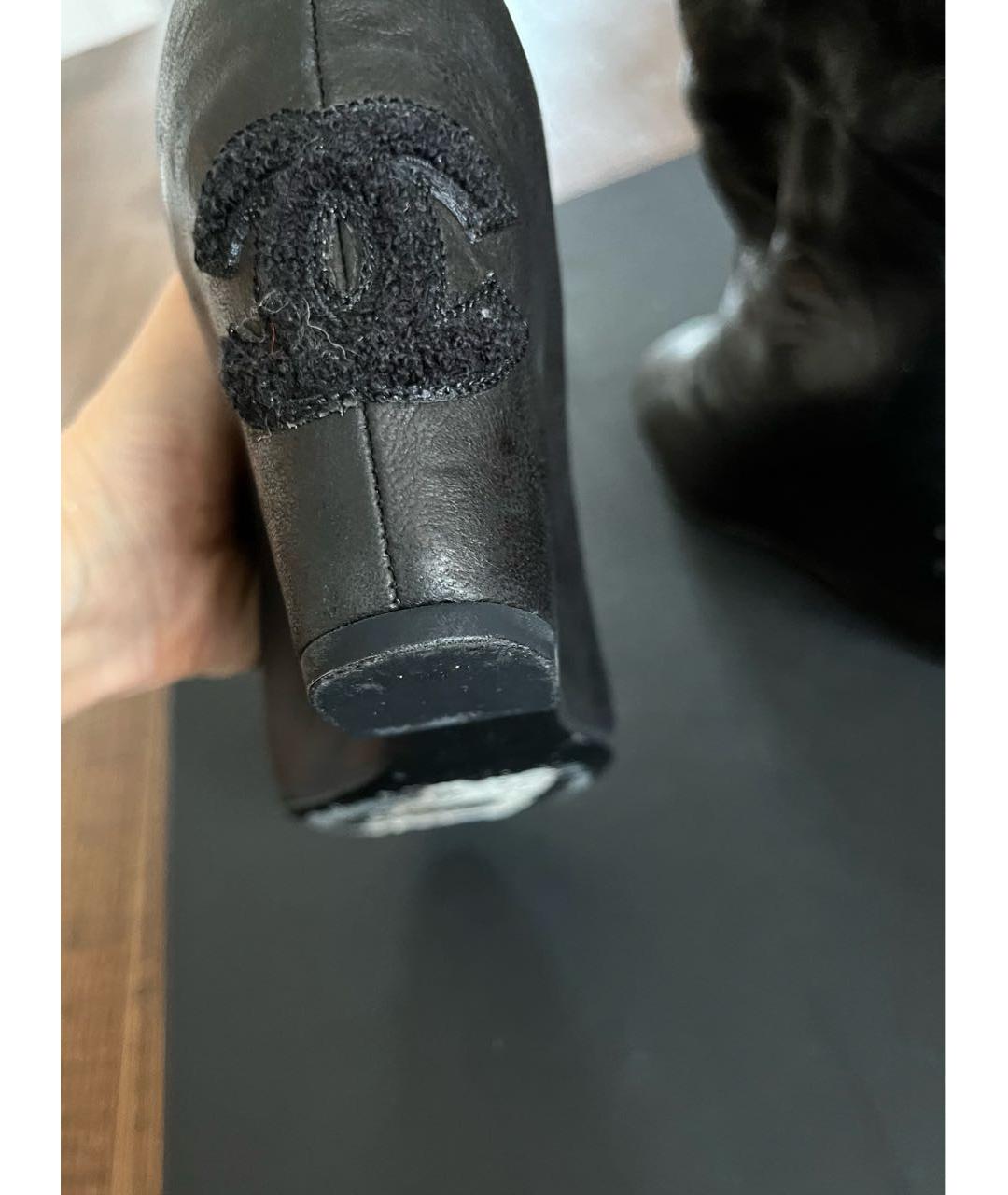 CHANEL Черные кожаные ботильоны, фото 7