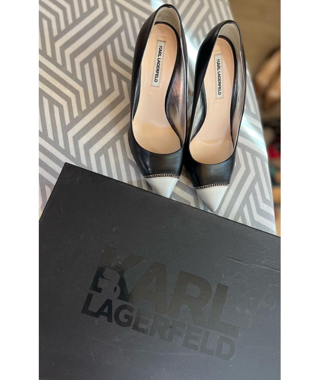 KARL LAGERFELD Черные кожаные туфли, фото 4