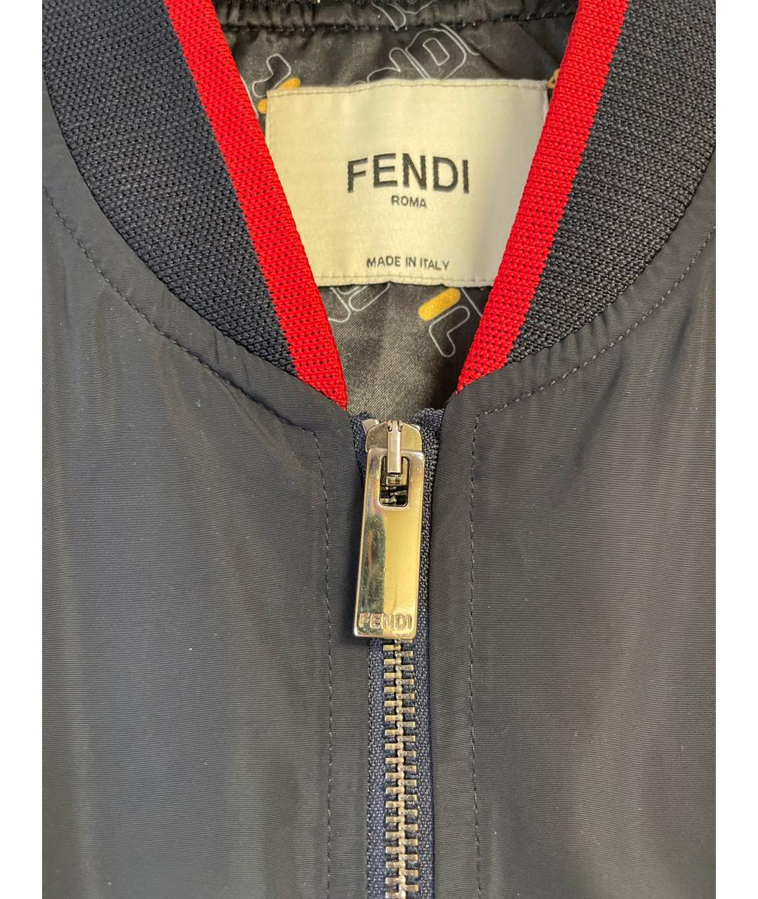 FENDI Темно-синяя полиэстеровая куртка, фото 4