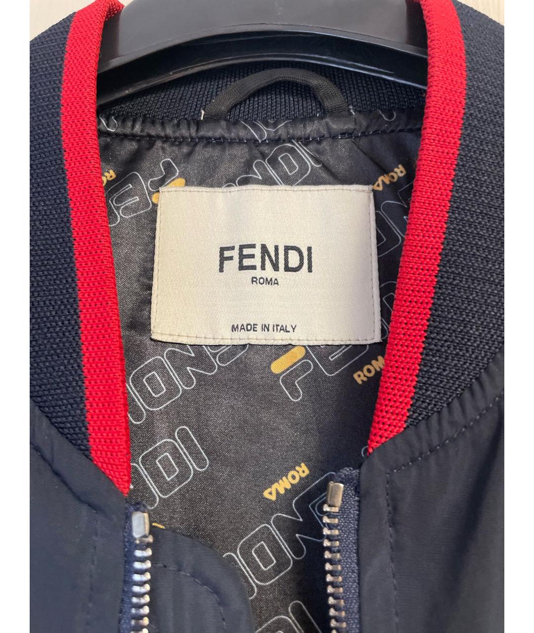 FENDI Темно-синяя полиэстеровая куртка, фото 3