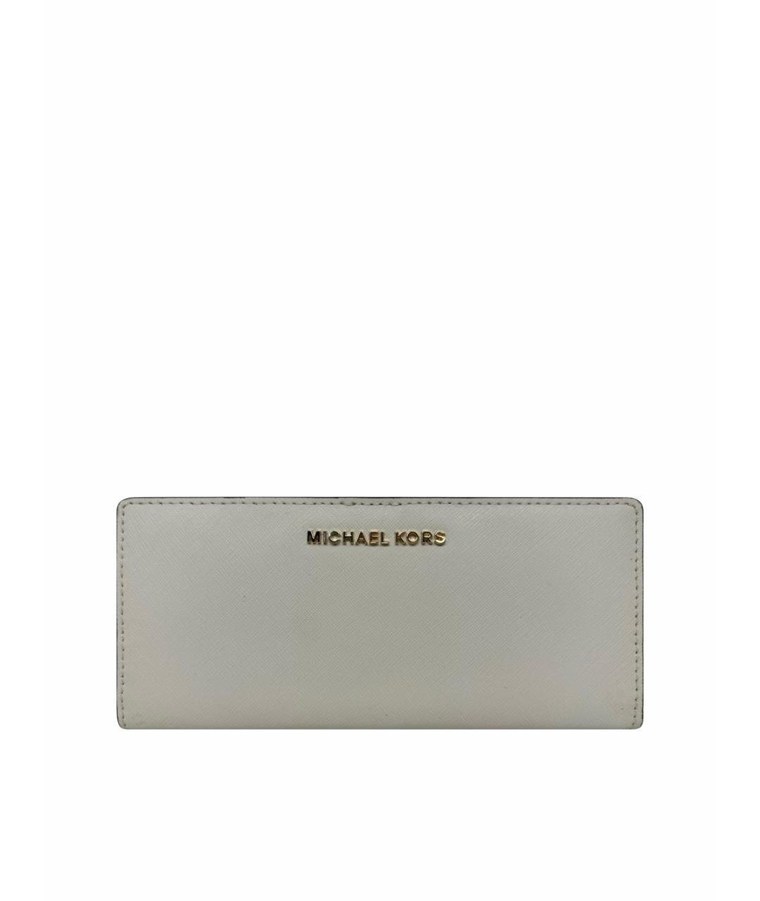 MICHAEL KORS Белый кожаный кошелек, фото 1