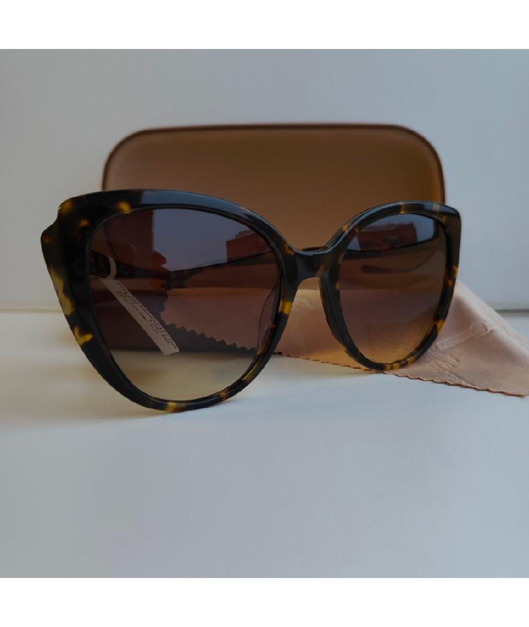 LONGCHAMP Коричневые пластиковые солнцезащитные очки, фото 3