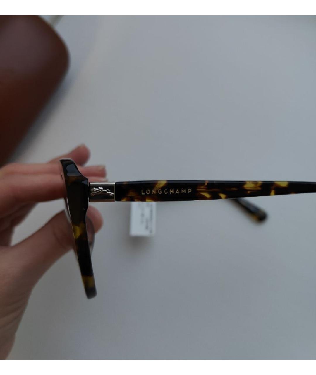 LONGCHAMP Коричневые пластиковые солнцезащитные очки, фото 2
