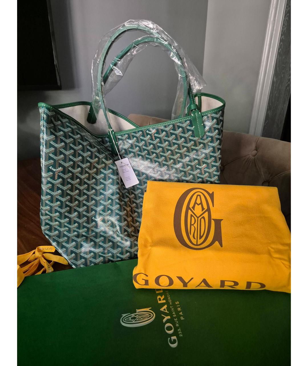 GOYARD Зеленая сумка тоут, фото 5