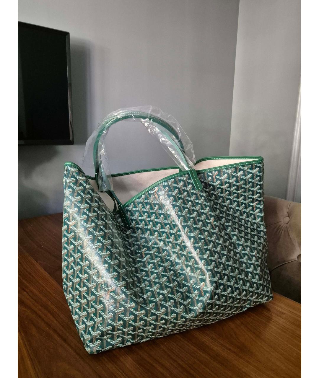 GOYARD Зеленая сумка тоут, фото 3