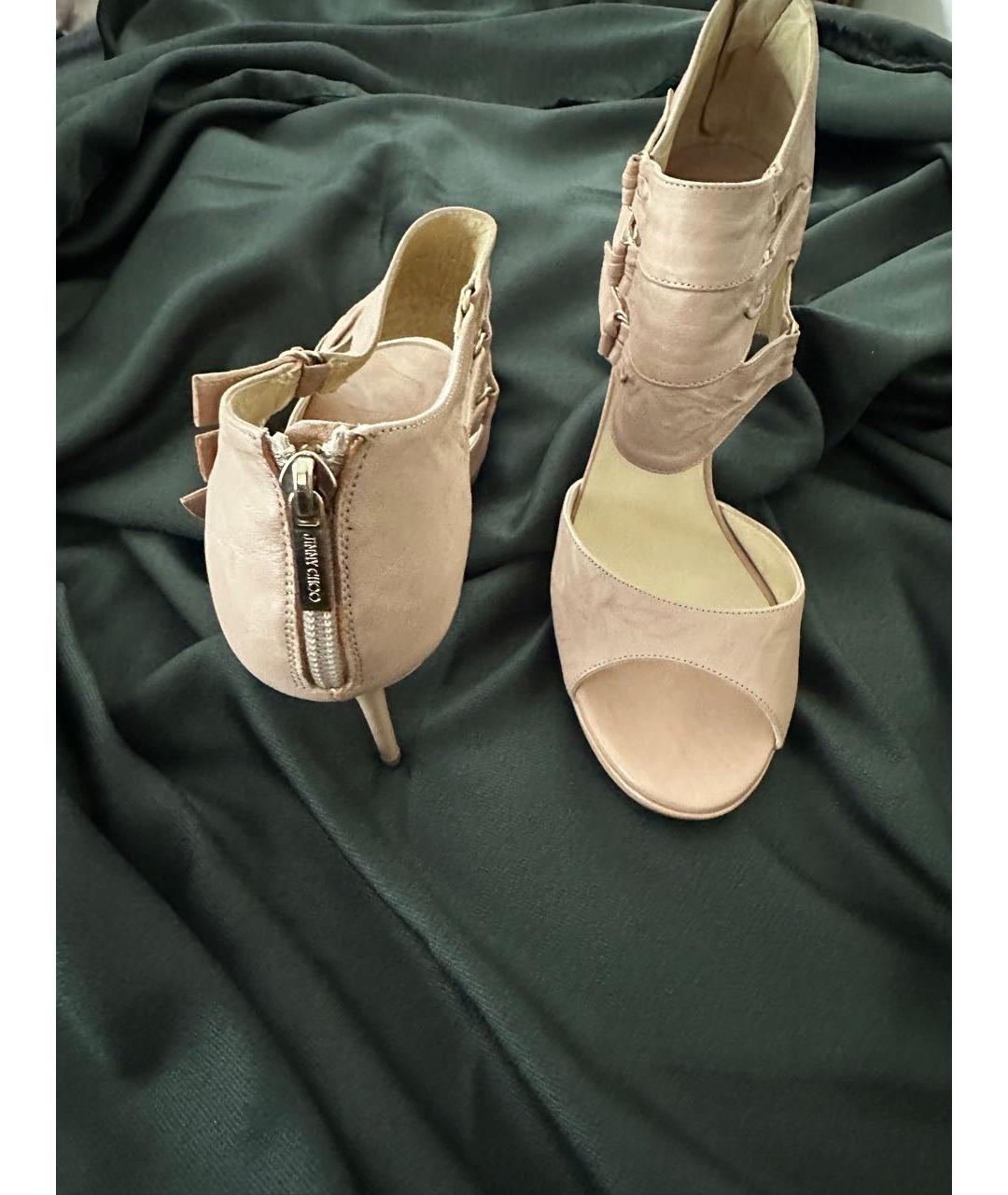 JIMMY CHOO Розовые кожаные босоножки, фото 3
