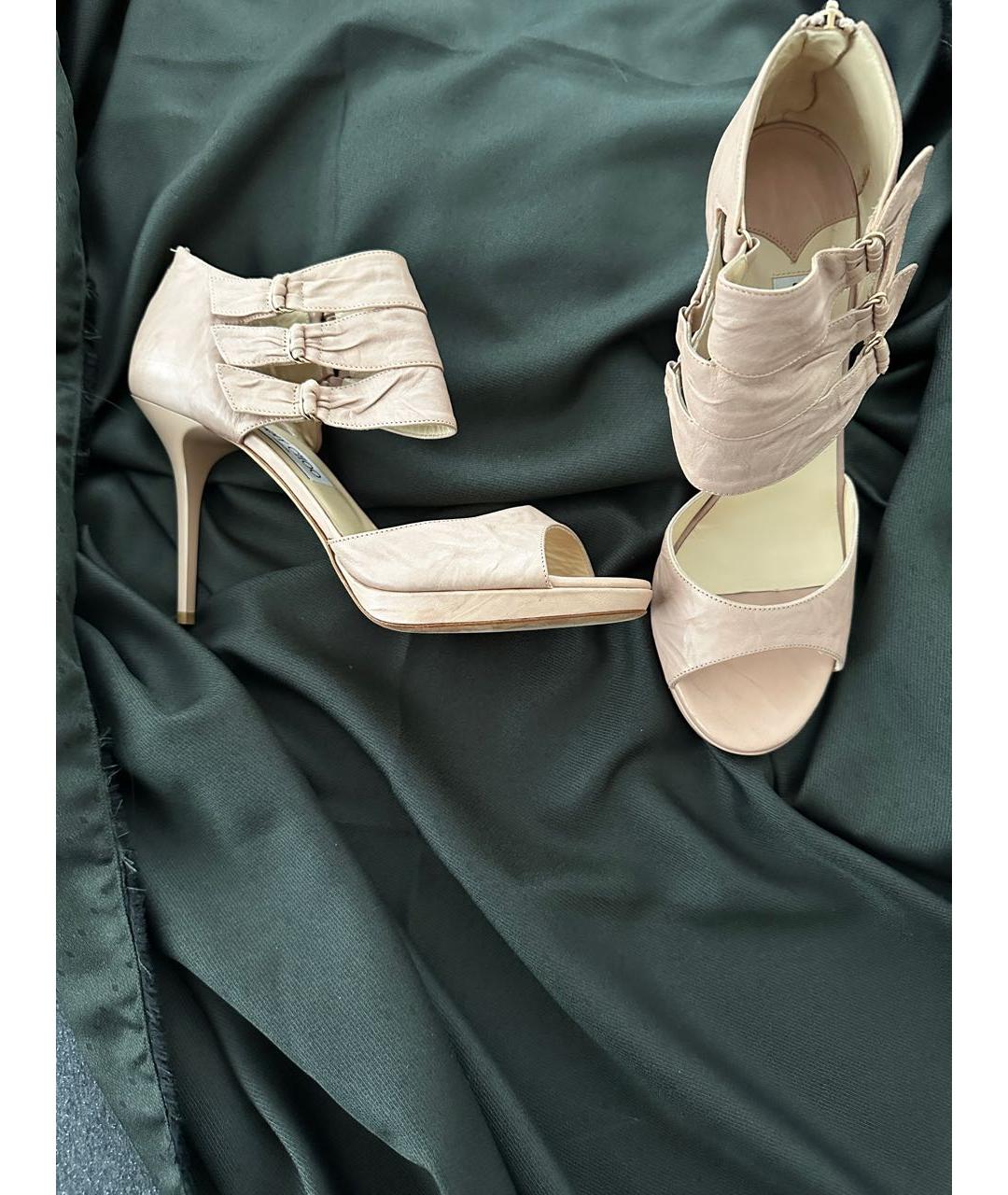 JIMMY CHOO Розовые кожаные босоножки, фото 2