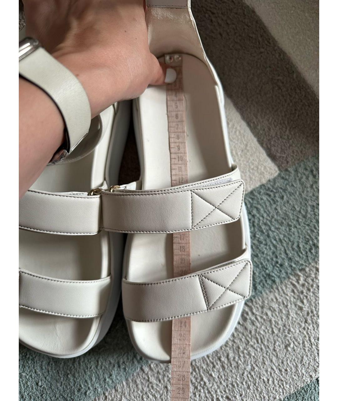 SANTONI Белые кожаные сандалии, фото 7