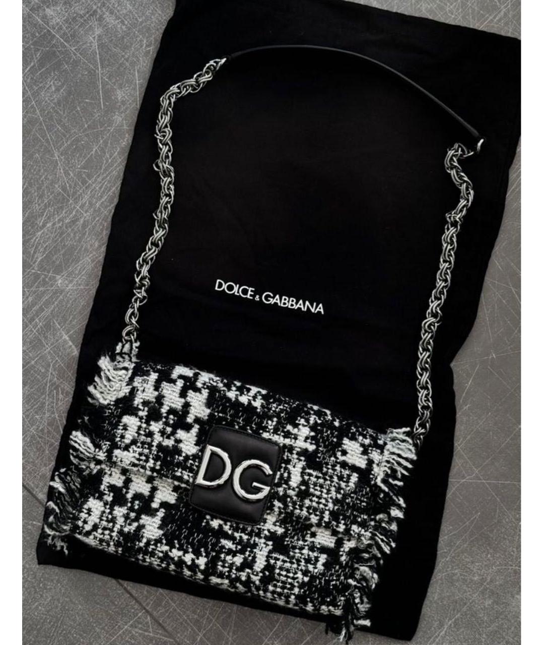 DOLCE&GABBANA Черная шерстяная сумка через плечо, фото 6
