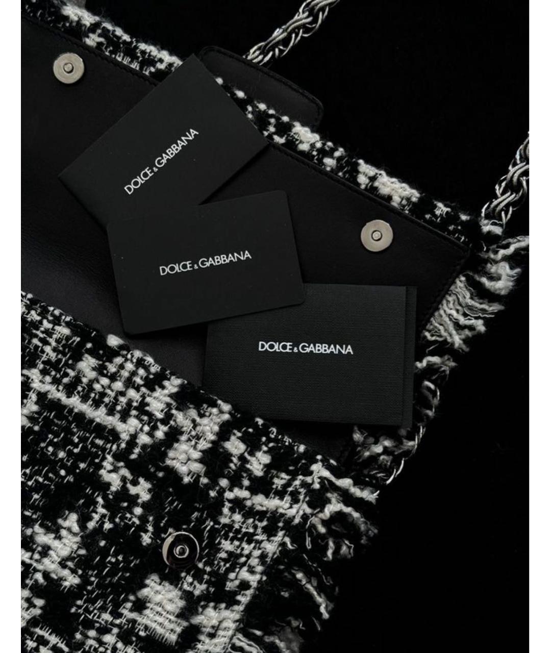 DOLCE&GABBANA Черная шерстяная сумка через плечо, фото 4