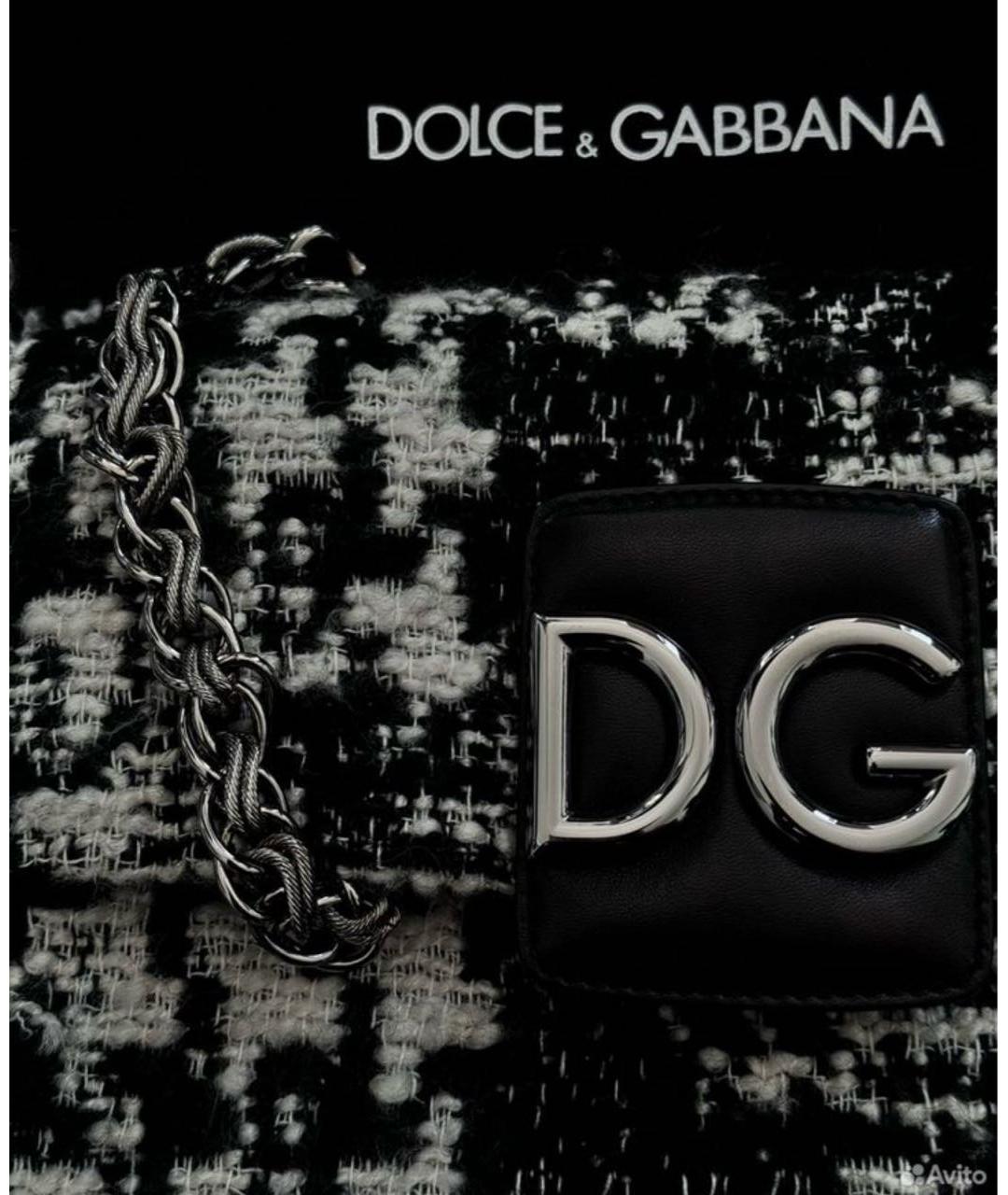 DOLCE&GABBANA Черная шерстяная сумка через плечо, фото 5
