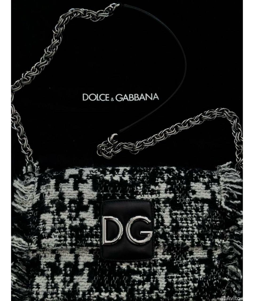 DOLCE&GABBANA Черная шерстяная сумка через плечо, фото 2