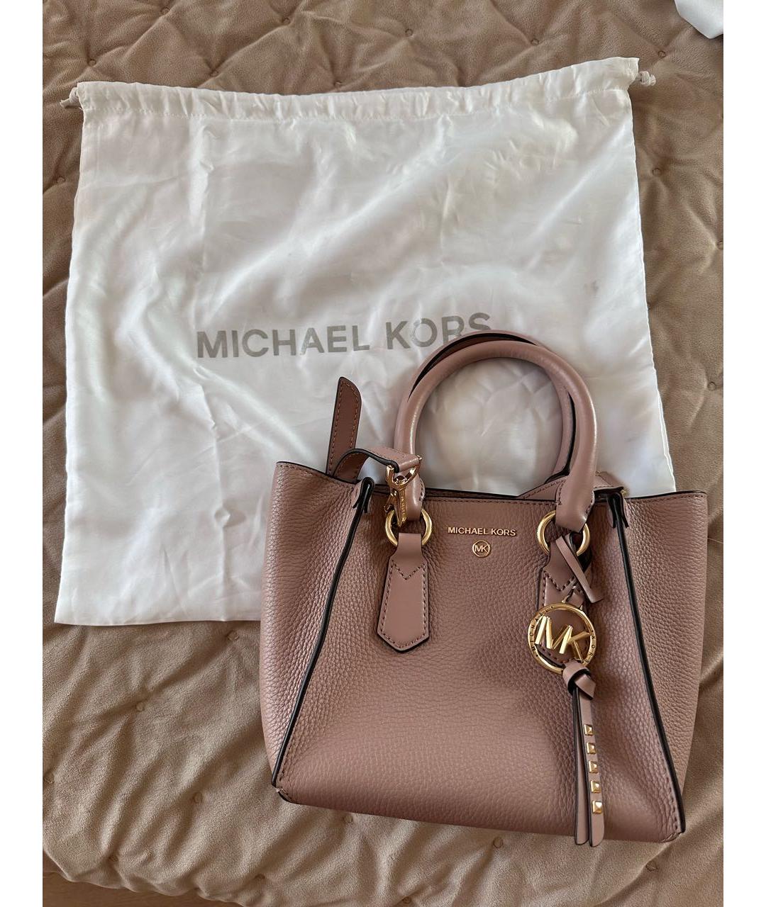 MICHAEL KORS Розовая кожаная сумка с короткими ручками, фото 2