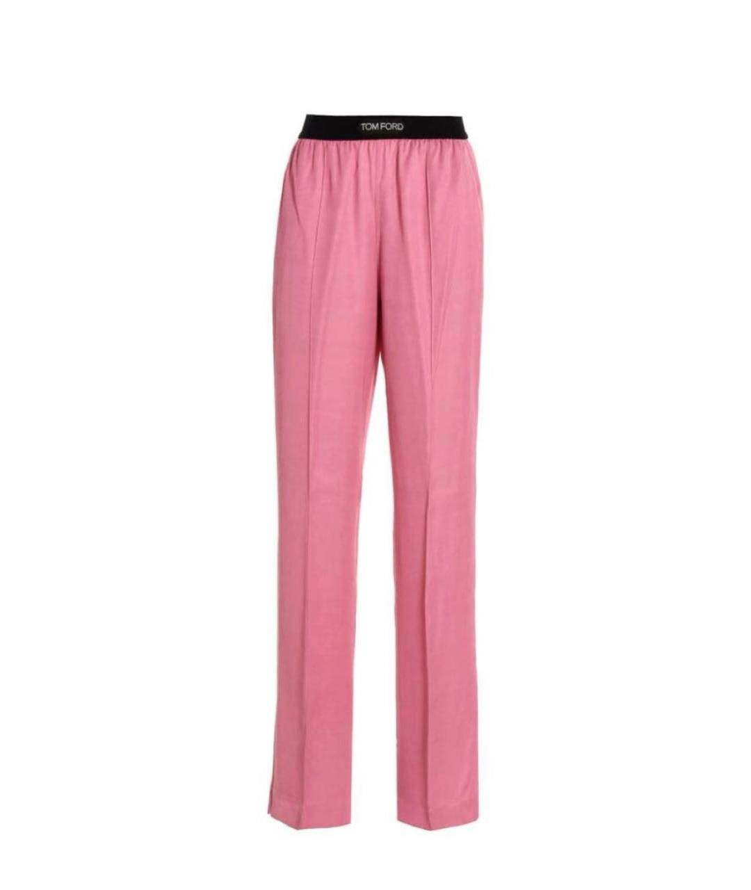 TOM FORD Розовые вискозные прямые брюки, фото 4