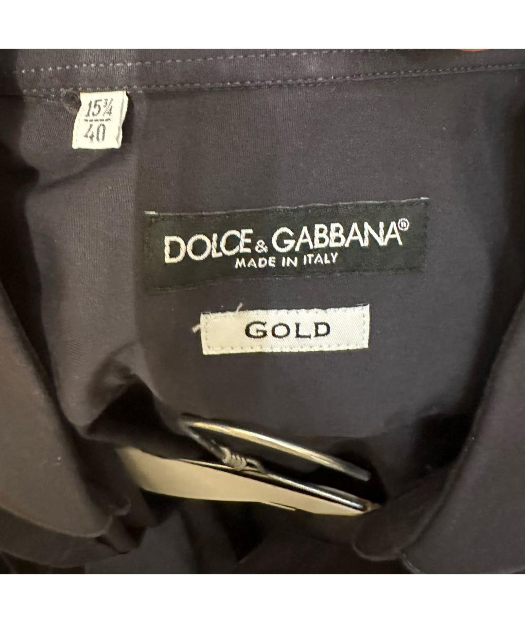 DOLCE&GABBANA Черная хлопковая классическая рубашка, фото 3