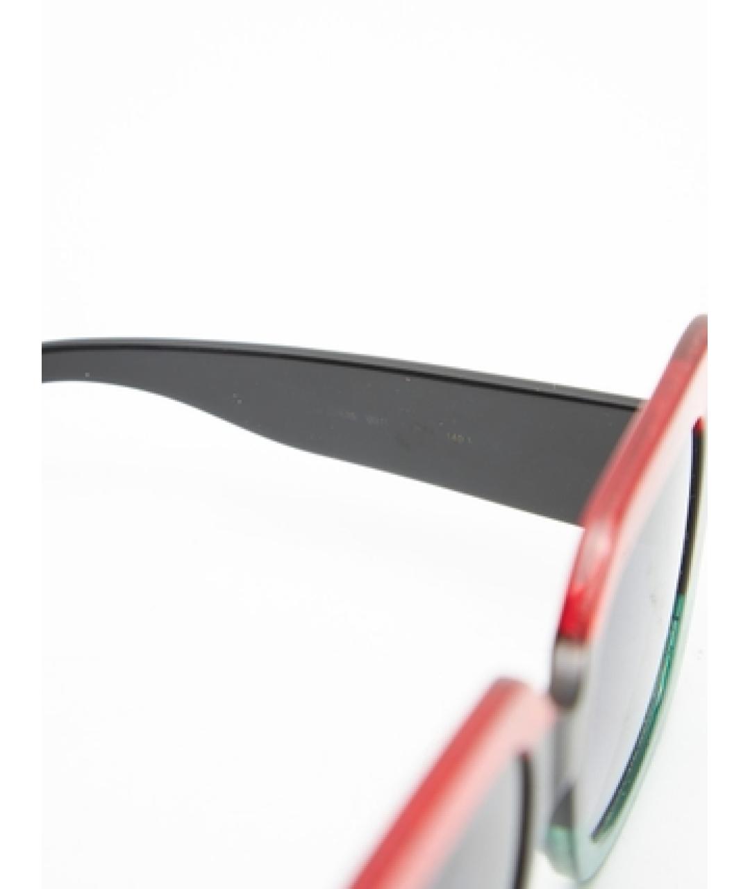 GUCCI Красные пластиковые солнцезащитные очки, фото 6