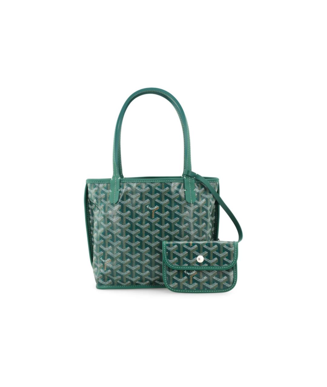 GOYARD Зеленая кожаная сумка тоут, фото 2