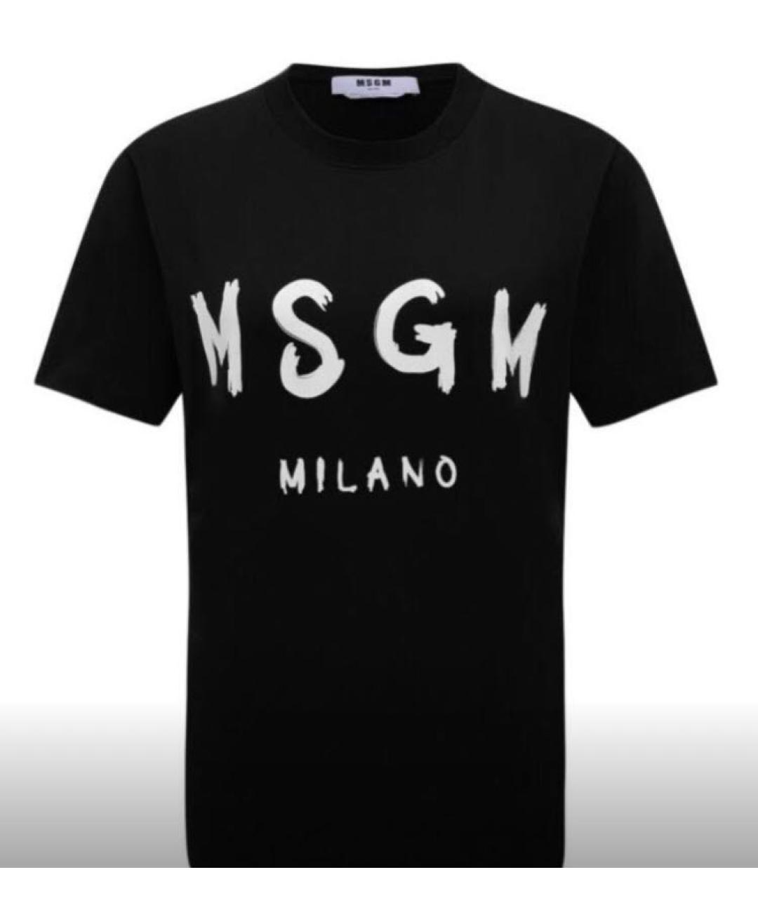 MSGM Черная хлопковая футболка, фото 4
