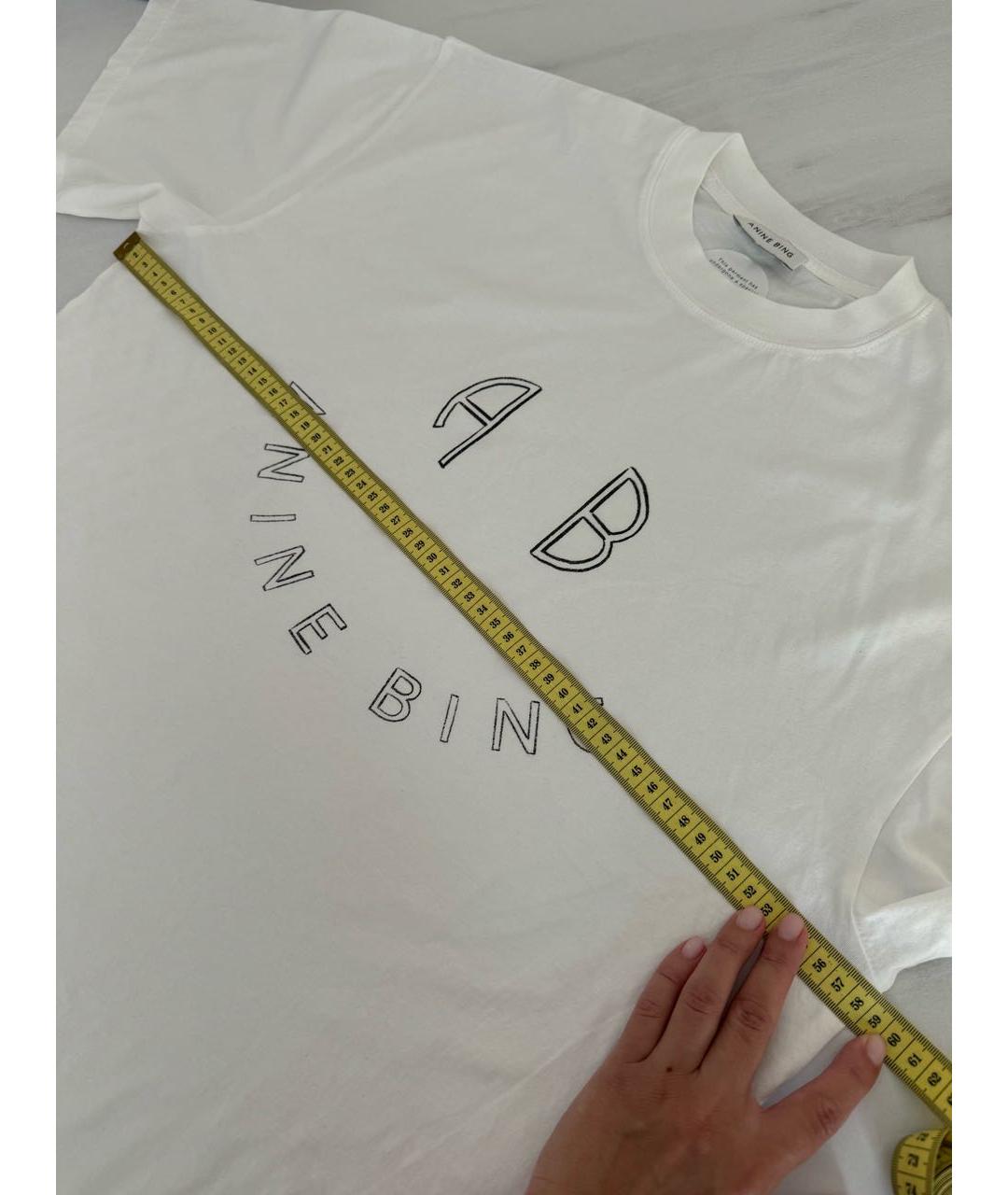 ANINE BING Белая хлопковая футболка, фото 3