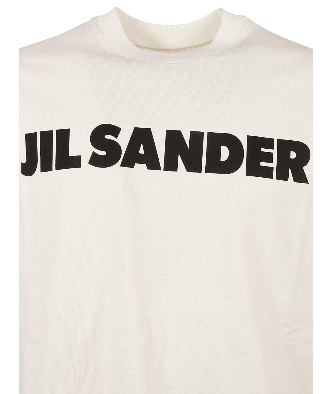 JIL SANDER Белая хлопковая футболка, фото 3