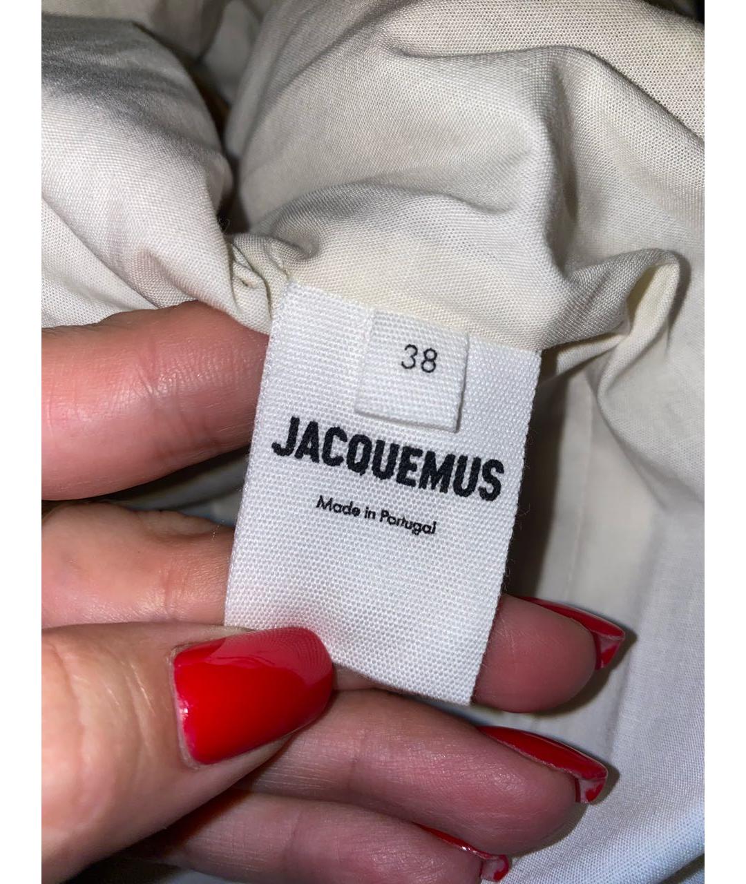 JACQUEMUS Оранжевое льняное повседневное платье, фото 6