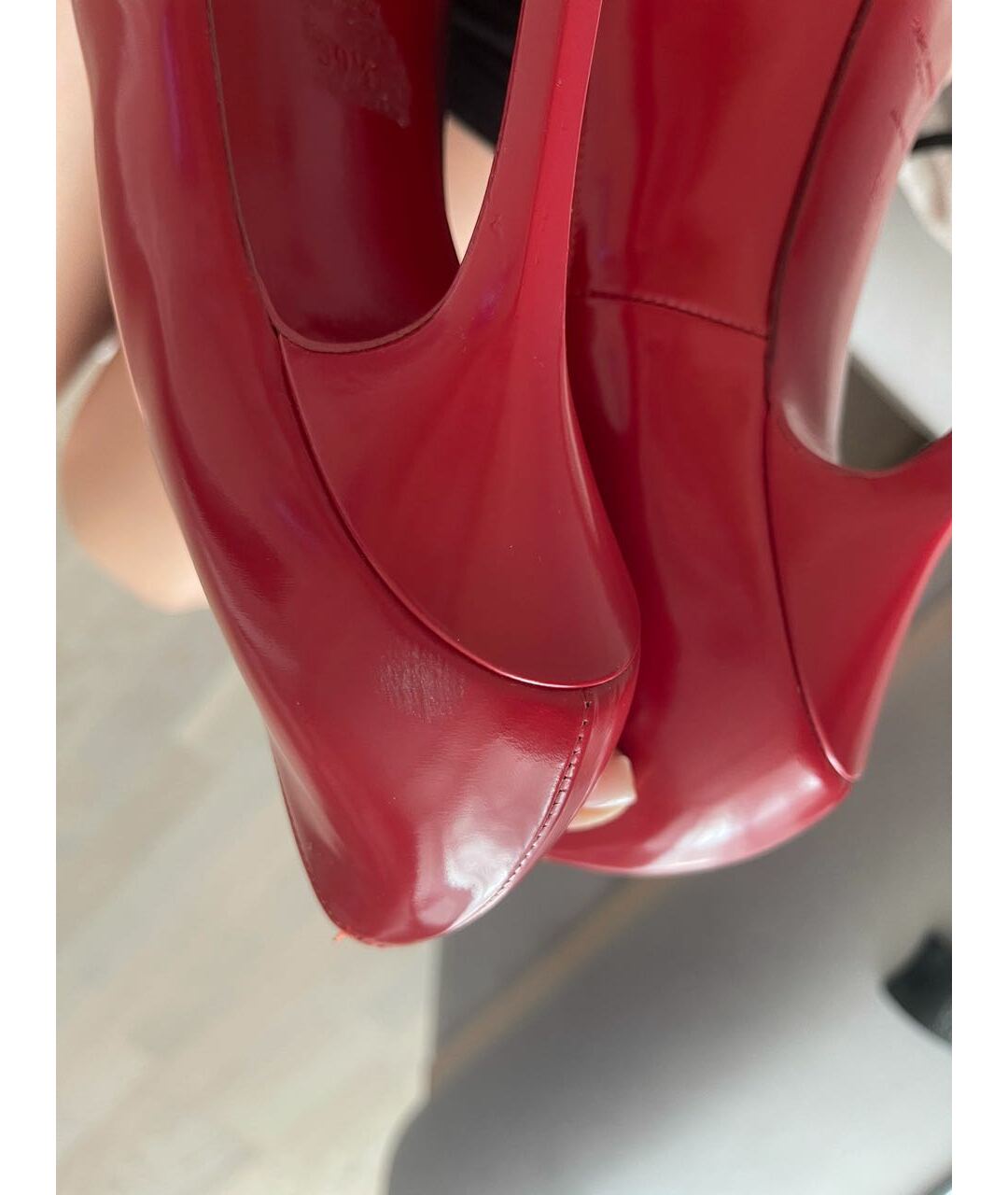 SAINT LAURENT Красные кожаные туфли, фото 7