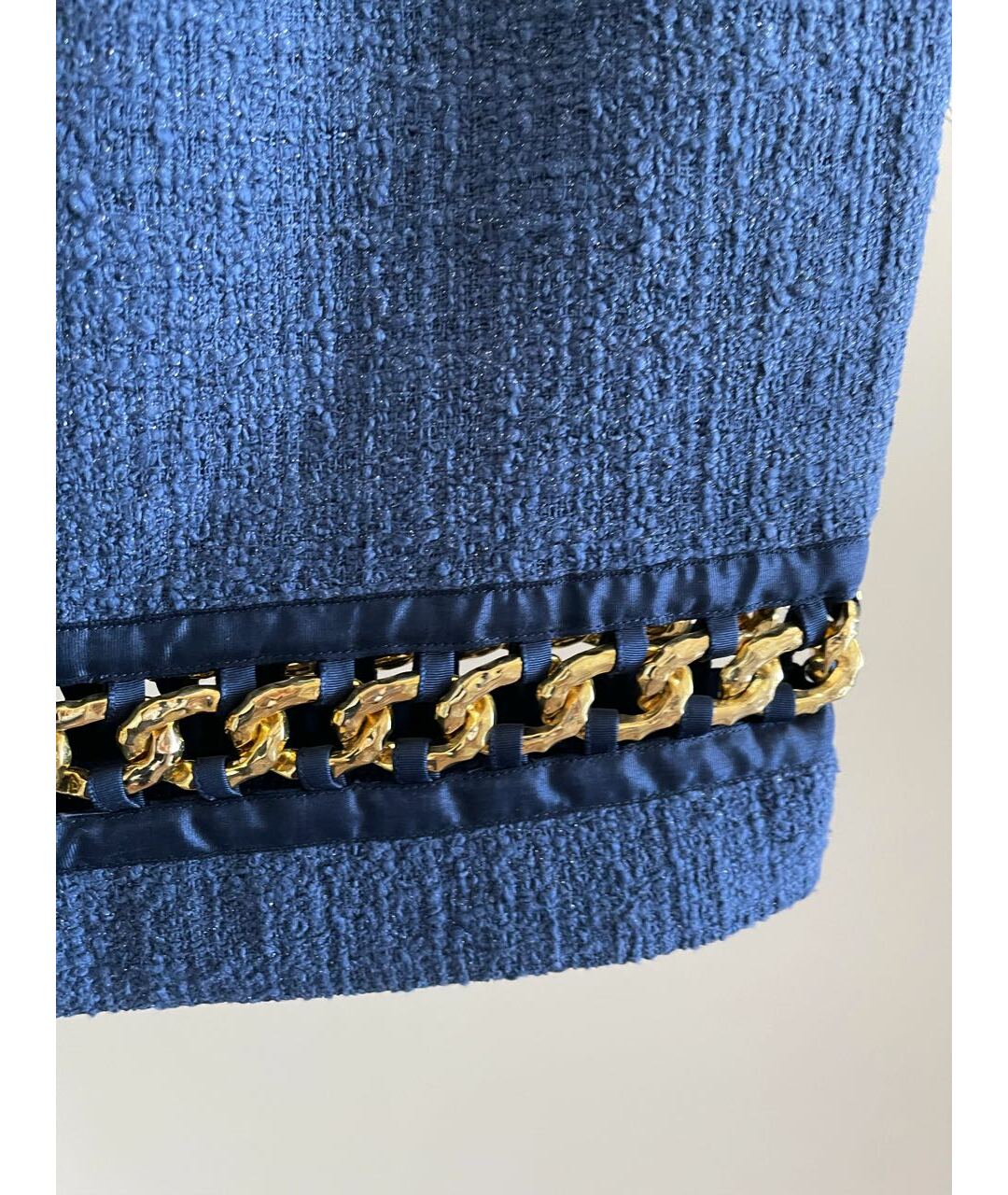 BLUMARINE Синяя хлопковая юбка миди, фото 2