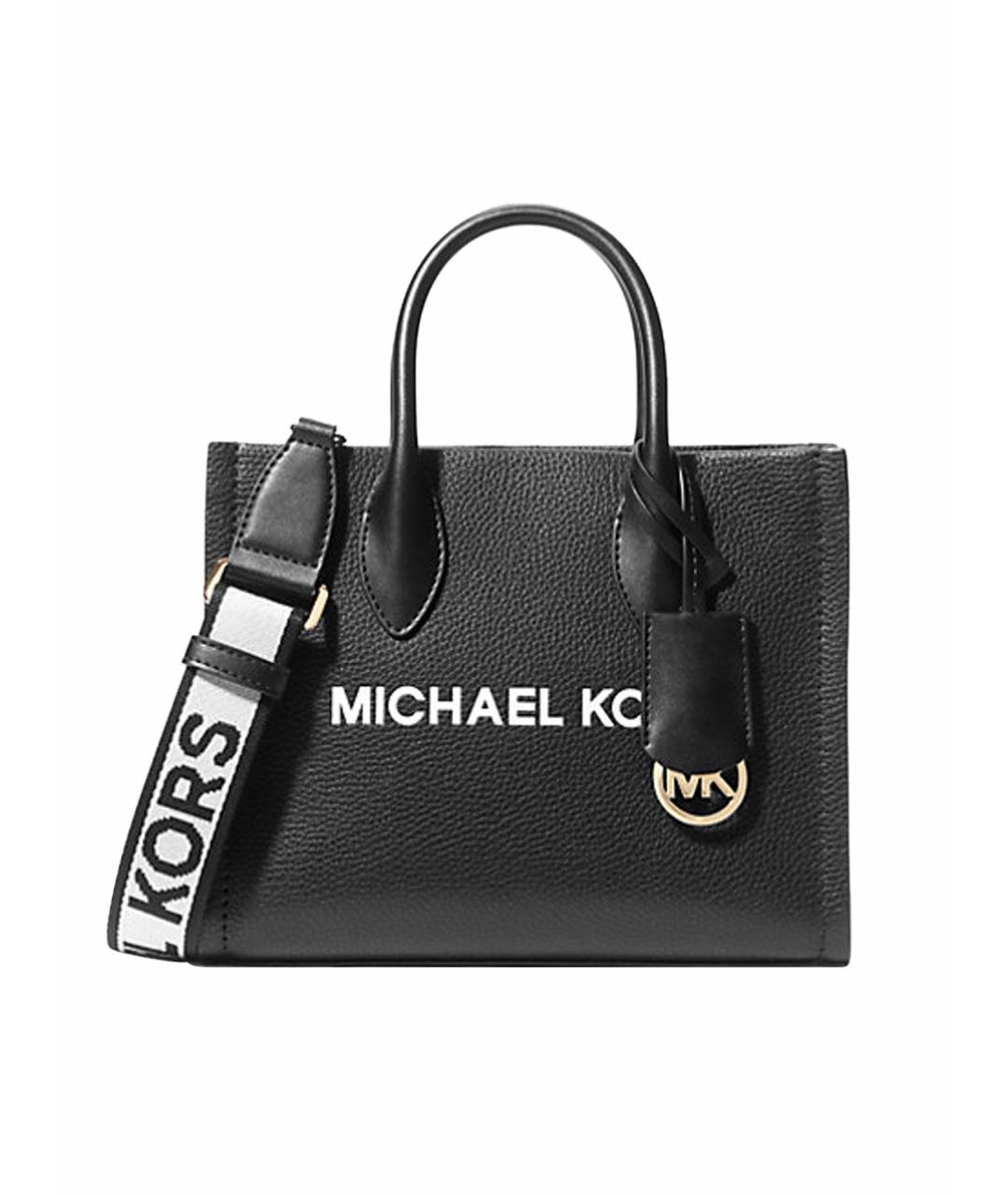 MICHAEL KORS Черная кожаная сумка через плечо, фото 1