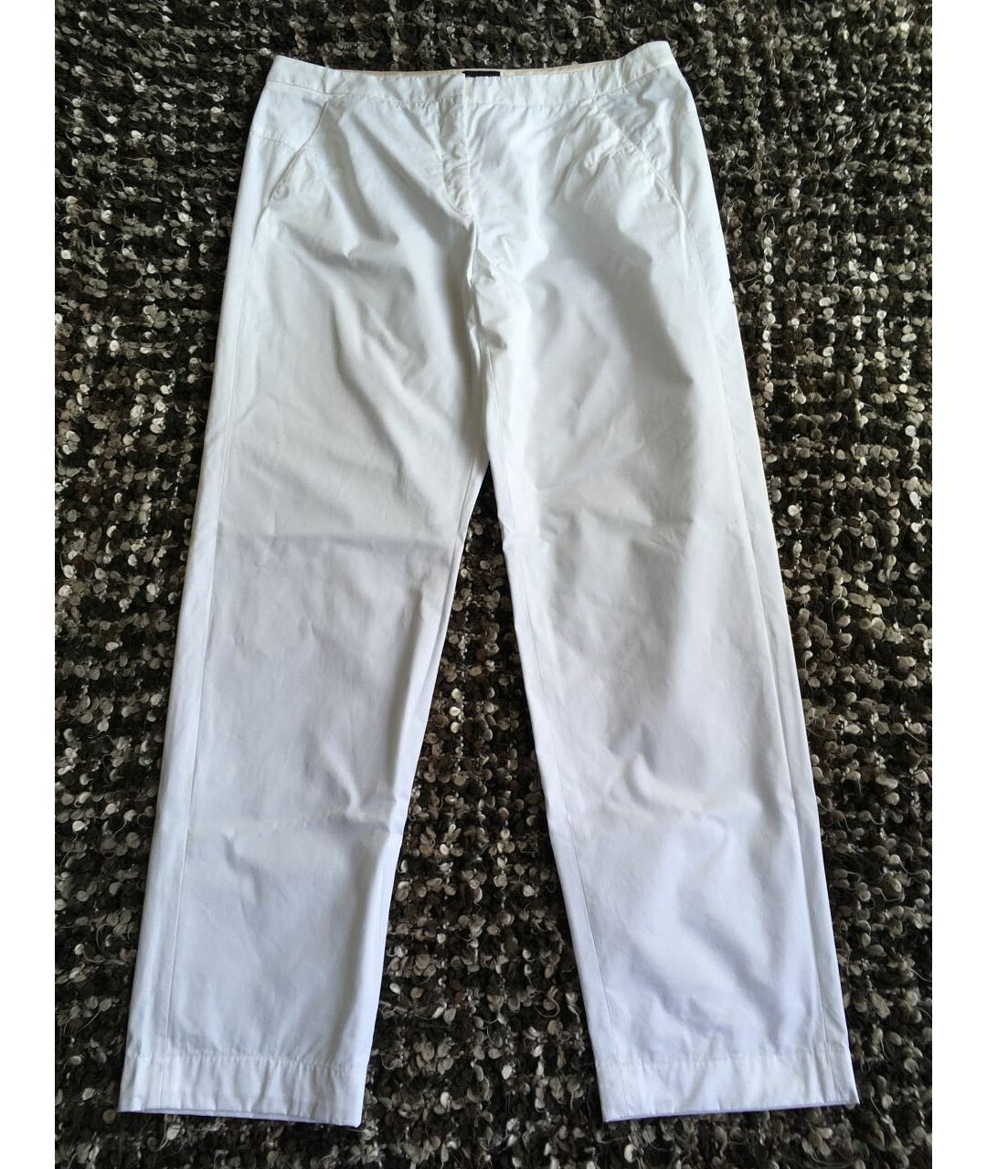 GIORGIO ARMANI Белые хлопковые прямые брюки, фото 5