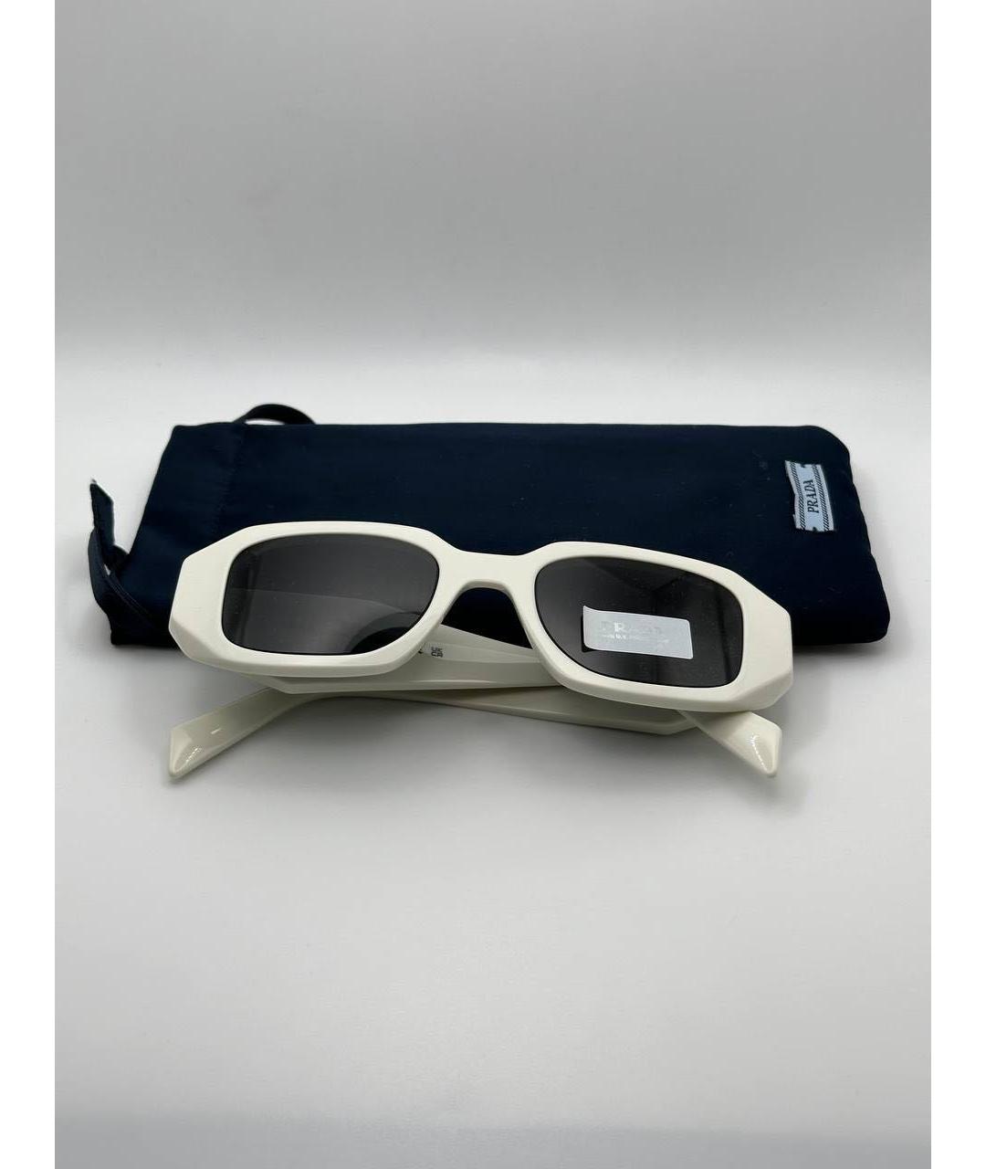 PRADA Белые пластиковые солнцезащитные очки, фото 2