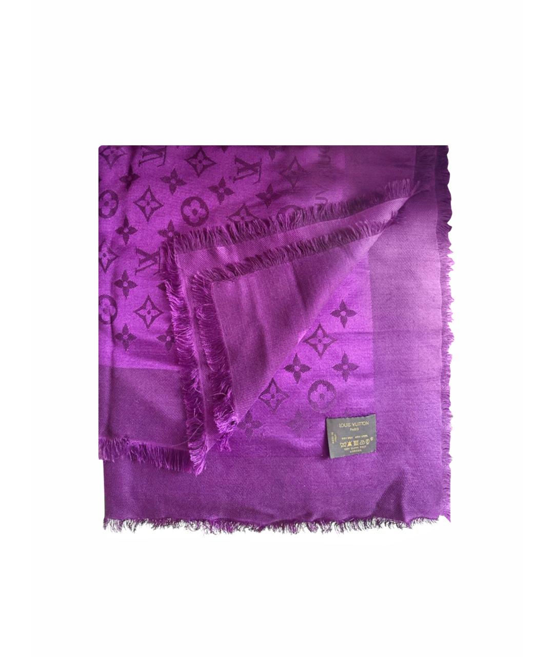 LOUIS VUITTON Фиолетовый шерстяной платок, фото 1